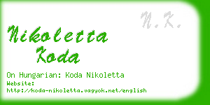 nikoletta koda business card